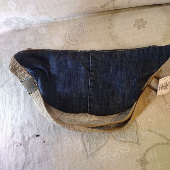 Denim Crossbody/Bumbag with Tan Strap - Picture 3 of 8